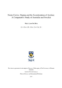 Norm Circles, Stigma and the Securitization of Asylum: a Comparative Study of Australia and Sweden