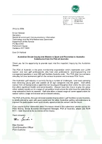 Submission from the PGA of Australia