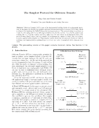The Simplest Protocol for Oblivious Transfer