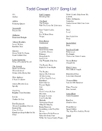 Todd Cowart Song List