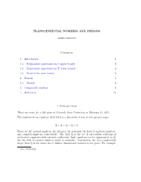 Transcendental Numbers and Periods