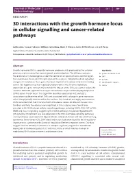 3D Interactions with the Growth Hormone Locus in Cellular Signalling and Cancer-Related Pathways