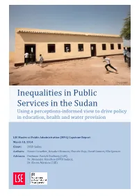 Inequalities in Public Services in the Sudan Using a Perceptions-Informed View to Drive Policy in Education, Health and Water Provision