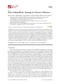 Non-Coding Rnas: Strategy for Viruses' Offensive