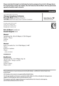 Programnotes Dewaart Mozart