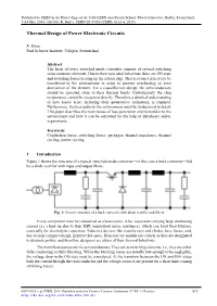 Thermal Design of Power Electronic Circuits
