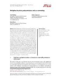 Workplace Location, Polycentricism, and Car Commuting