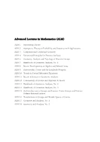 Advanced Lectures in Mathematics (ALM)