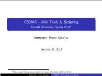 CS2043 - Unix Tools & Scripting Cornell University, Spring 20141