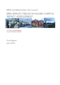 Mmu Birley Fields in Hulme Campus Impact Assessment