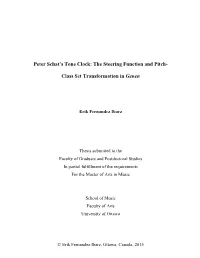 Peter Schat's Tone Clock: the Steering Function and Pitch- Class