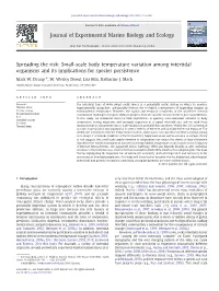 Spreading the Risk: Small-Scale Body Temperature Variation Among Intertidal Organisms and Its Implications for Species Persistence