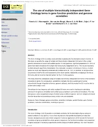 The Use of Multiple Hierarchically Independent Gene Ontology Terms in Gene Function Prediction and Genome Annotation