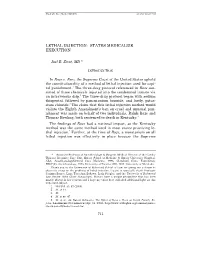 Lethal Injection: States Medicalize Execution