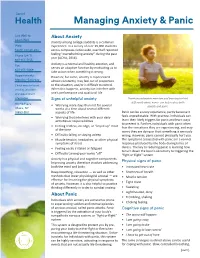 Managing Anxiety and Panic (Pdf)