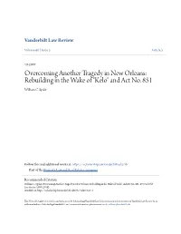 Overcoming Another Tragedy in New Orleans: Rebuilding in the Wake of "Kelo" and Act No