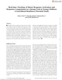 Real-Time Tracking of Motor Response Activation and Response Competition in a Stroop Task in Young Children: a Lateralized Readiness Potential Study