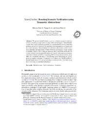 Scenechecker: Boosting Scenario Verification Using Symmetry