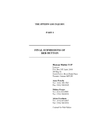 The Ipperwash Inquiry: Submissions on Behalf of Debbie Hutton
