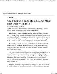 Amid Talk of a 2020 Run, Cuomo Must First Deal with 2018 - the New