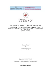 Design & Developement of an Aerodynamic Package for A