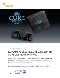 Konami Pc Engine Core Grafx Mini Console Now Shipping