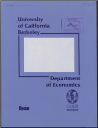 Of California Berkeley Department