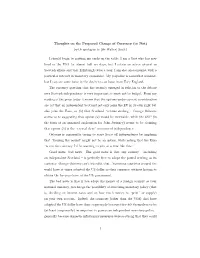 Thoughts on the Proposed Change of Currency (Or Not) (With Apologies to [Sir Walter] Scott)