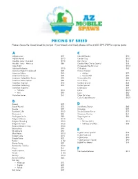 A B C D E F Pricing by Breed