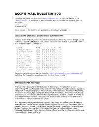 Bccf E-Mail Bulletin #73