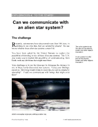 Can We Communicate with an Alien Star System?