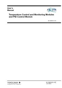 FA-M3 Temperature Control and Monitoring Modules and PID Control Module IM 34M6H61-01E 2Nd Edition