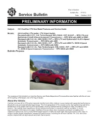 Service Bulletin PRELIMINARY INFORMATION