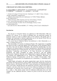 Vol 18 P. 16-154 Checklist of Lithuanian Diptera.Pdf