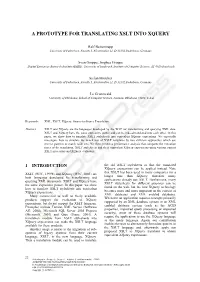 A Prototype for Translating Xslt Into Xquery