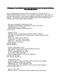 Bibliography of Local Materials in the Trent Collection Section of the Special Collections, Trent University Archives