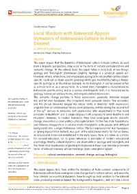 Dynamics of Indonesian Culture in Asian Context A