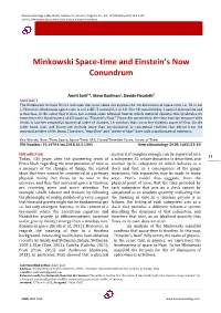 Minkowski Space-Time and Einstein's Now Conundrum