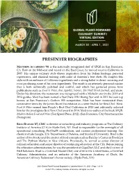 Presenter Biographies