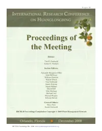 Proceedings of the Meeting