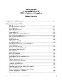 Table of Contents