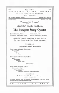 The Budapest String Quartet