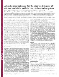 A Biochemical Rationale for the Discrete Behavior of Nitroxyl and Nitric Oxide in the Cardiovascular System