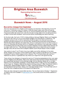 Brighton Area Buswatch Representing Local Bus Users