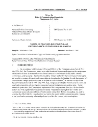 Federal Communications Commission FCC 01-329 I. INTRODUCTION 1