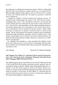 129 Ing Expression of Authenticity in American Speech”, Which Is Absent from Political Rallies and Mainstream Corporate Media