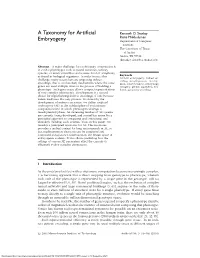 A Taxonomy for Artificial Embryogeny