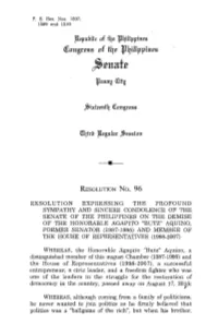 Adopted Resolution No. 96 Resolution