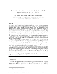 Automatic Instruction-Set Architecture Synthesis for VLIW Processor Cores in the ASAM Project
