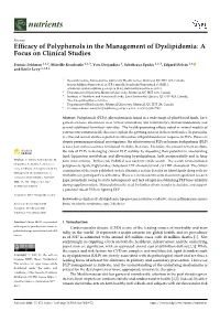 Efficacy of Polyphenols in the Management of Dyslipidemia